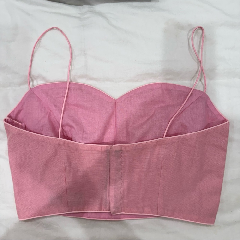 Pink Sweetheart Crop Top bustier cami blouse one minute saree - Picture 3 of 7